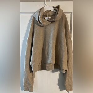 Athleta Taupe Cowl Neck Hoodie